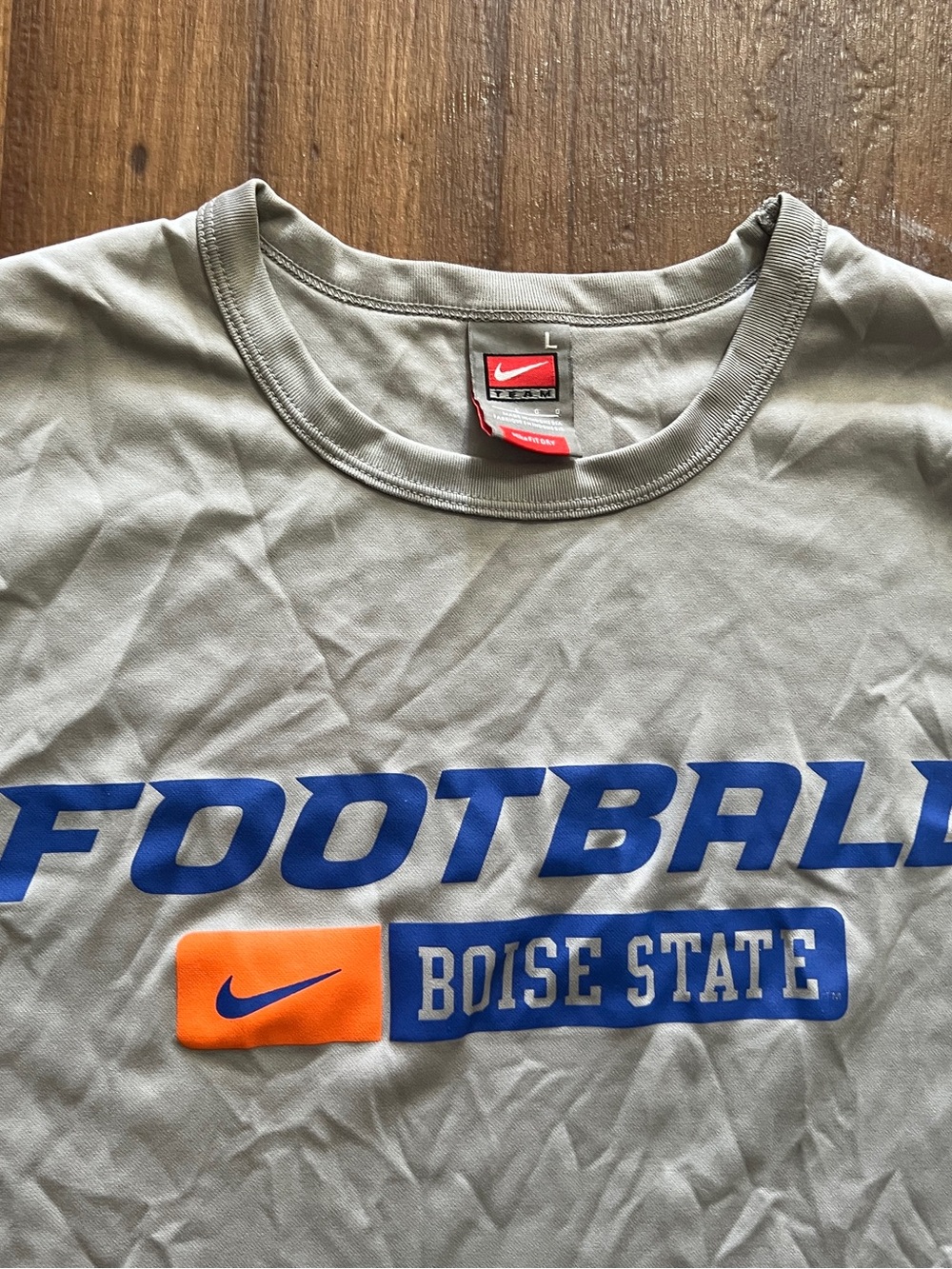 Vintage Nike Team Boise State T Shirt Football Nike Fit Dry College Gym Tee